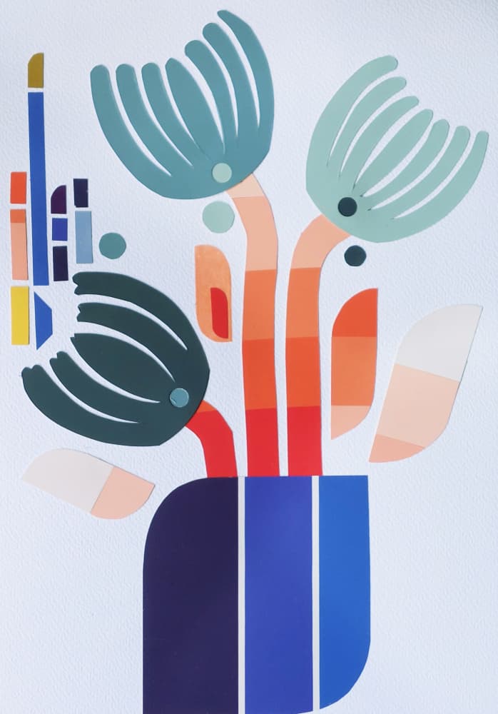 Modern Geometric Flowers by Annick — canvas wall art