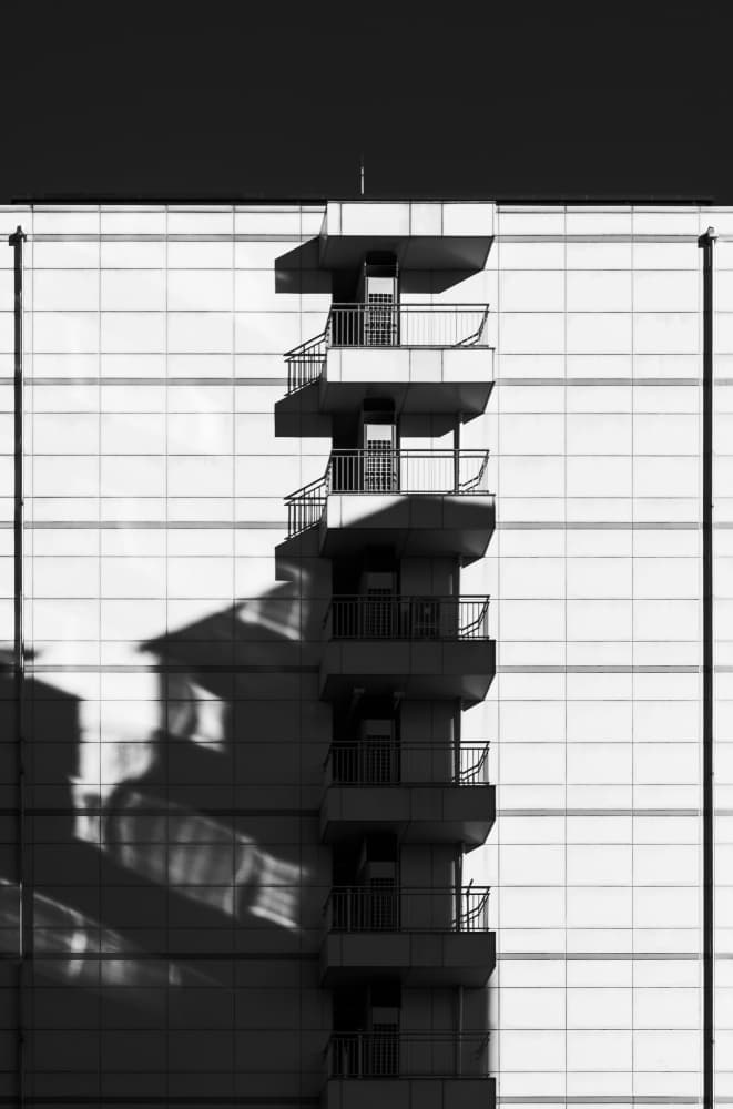 Geometric Building Shadows by Swen MUN — canvas wall art