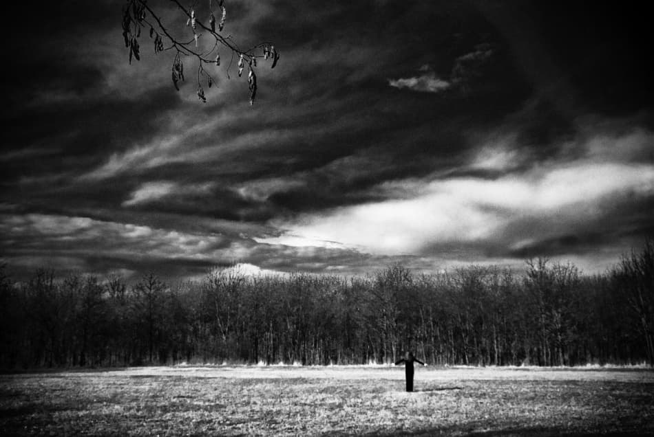 Lonely Figure Dark Sky by Codrin Lupei — canvas wall art
