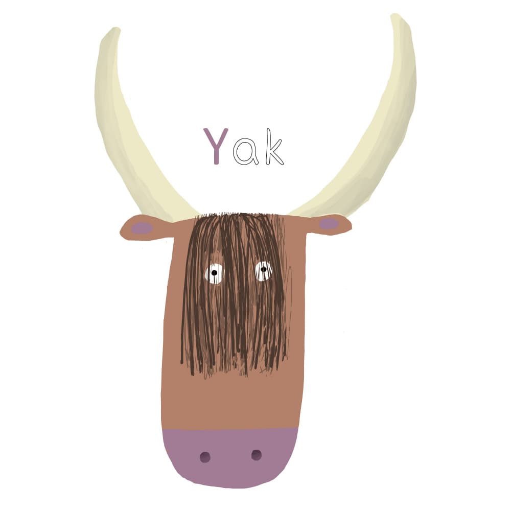 Cute Yak Character by Carla Daly — canvas wall art