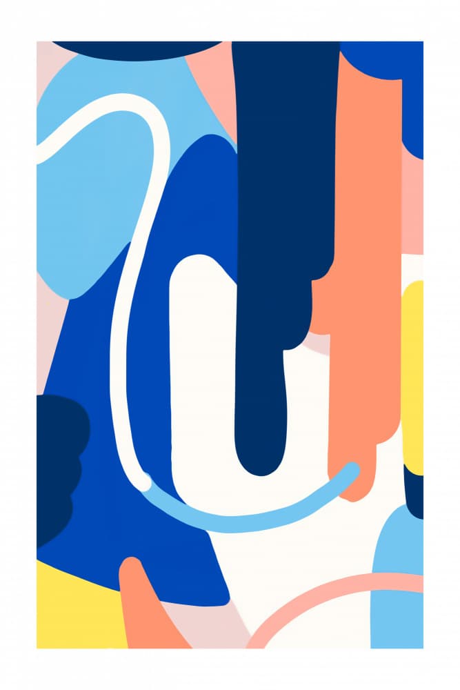 Vibrant Abstract Curves by Jilli Darling — canvas wall art