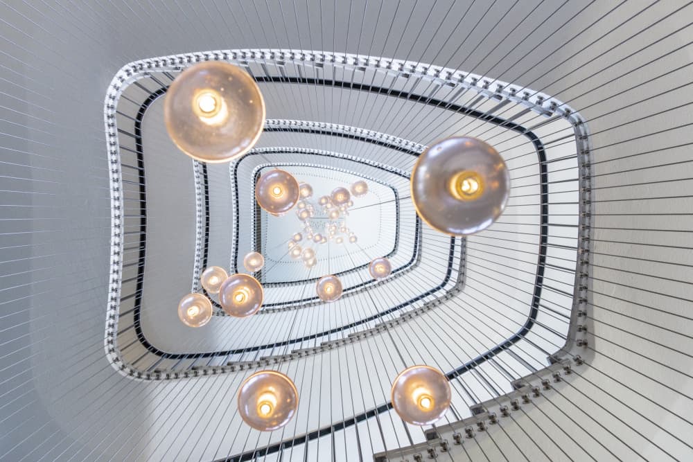 Modern Spiral Light Ascent by Franco Tessarolo — canvas wall art