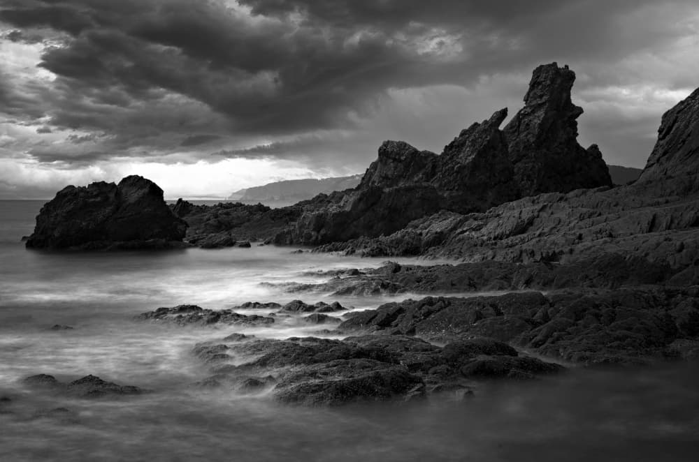 Dramatic Coastal Rocks by Roland Weber — canvas wall art