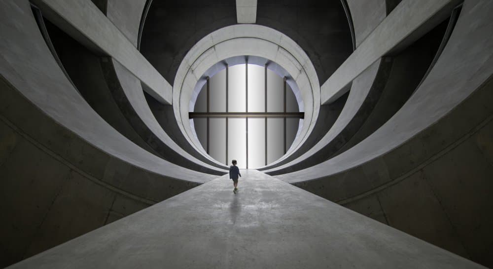 Child in Modern Arch by Maurits De Groen — canvas wall art