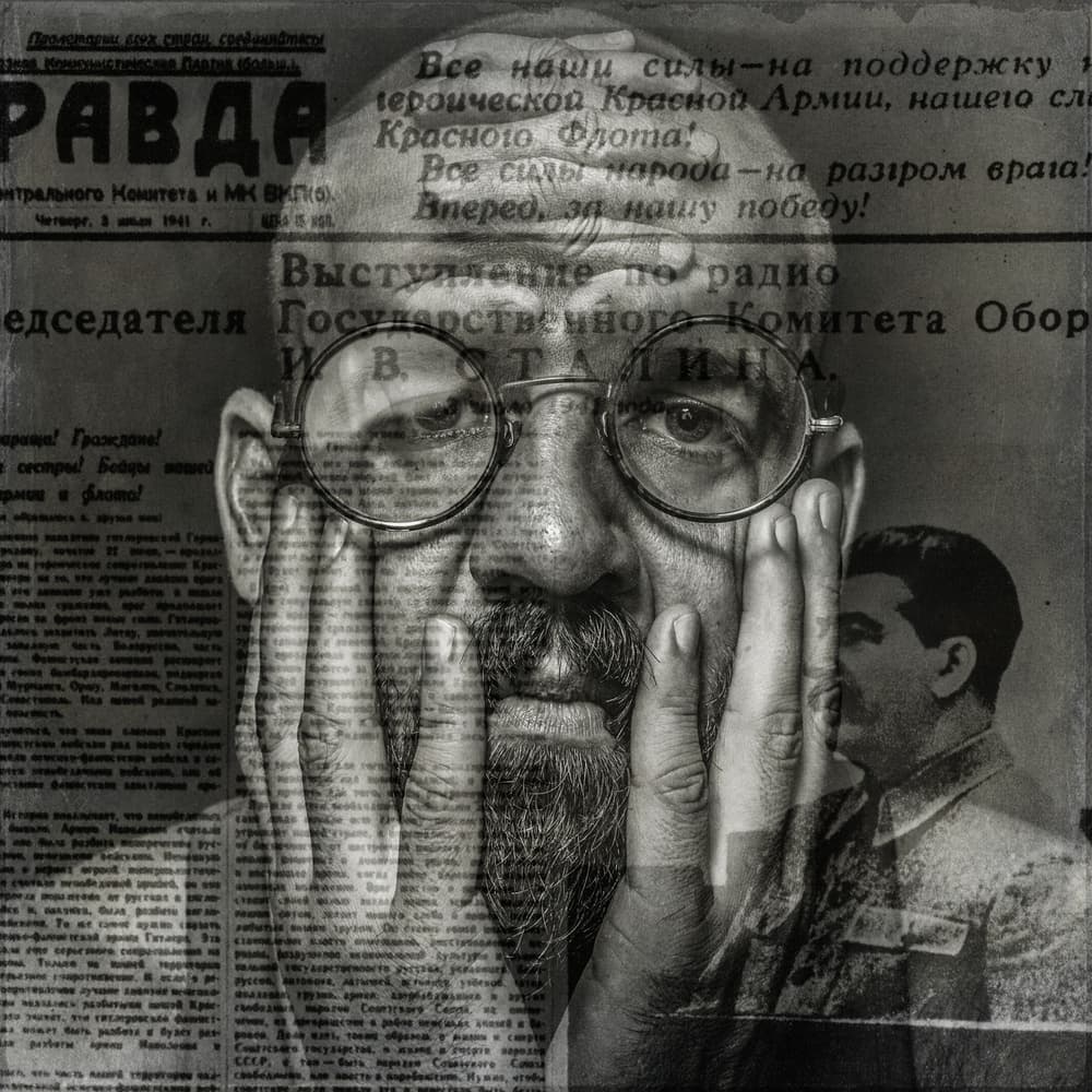 Thoughtful Man Soviet History by Photographer — canvas wall art