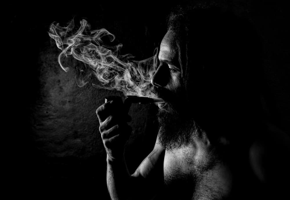 Dramatic Man Smoking Pipe by Paulo Medeiros — canvas wall art
