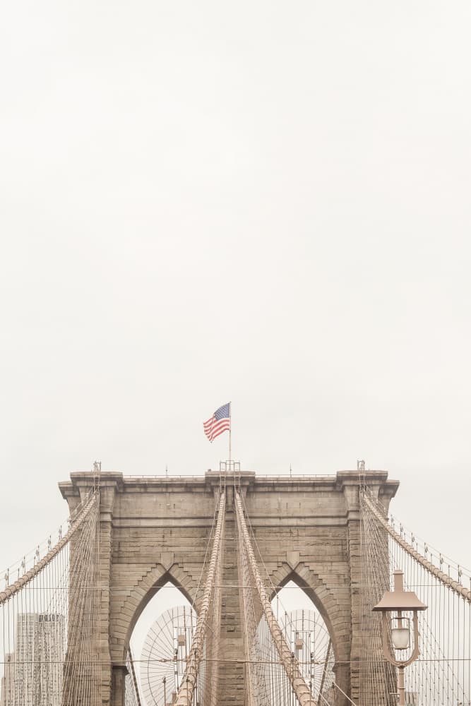 Brooklyn Bridge American Flag by Talitha McQueen — canvas wall art