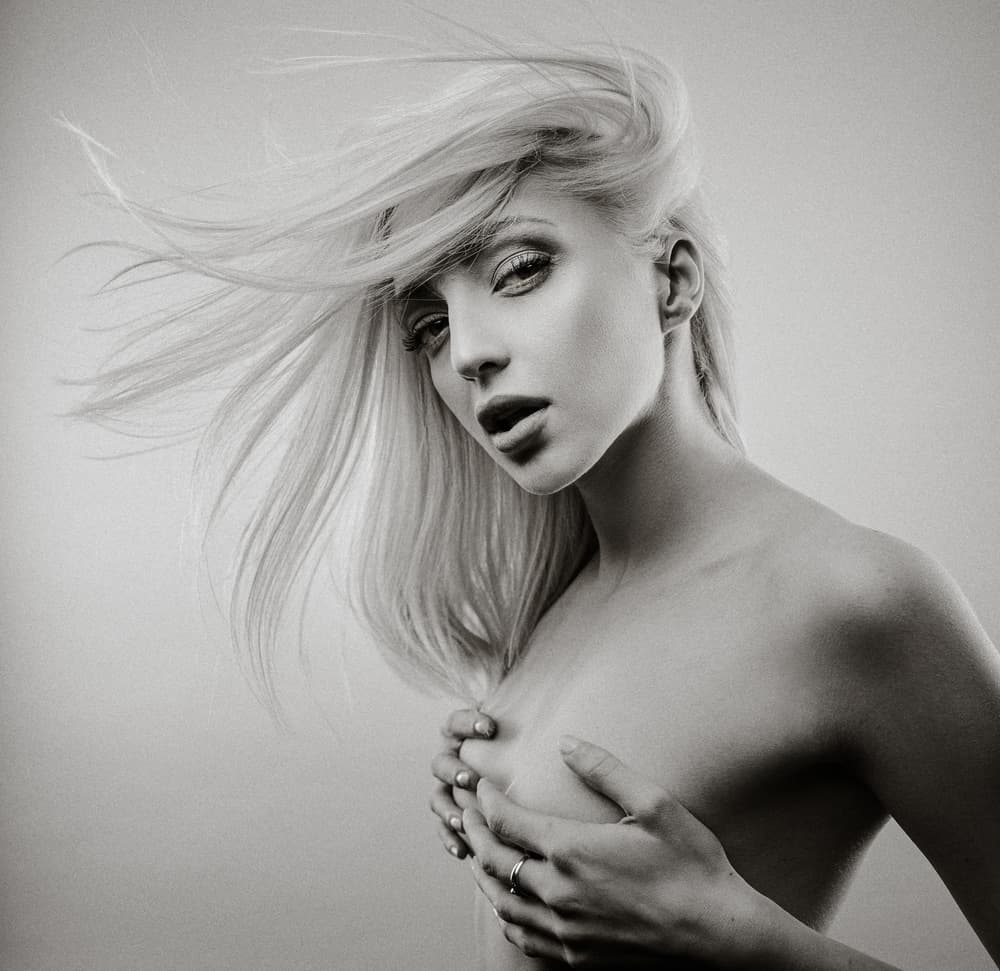 Captivating Blonde Portrait by Martin Krystynek MQEP — canvas wall art