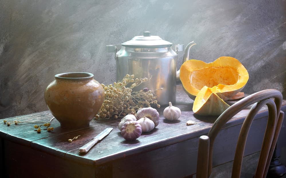 Rustic Harvest Still Life by UstinaGreen — canvas wall art