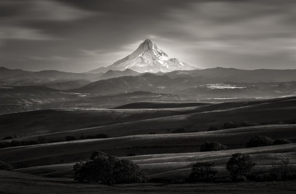 Majestic Mountain Landscape by Ruiqing P. — canvas wall art