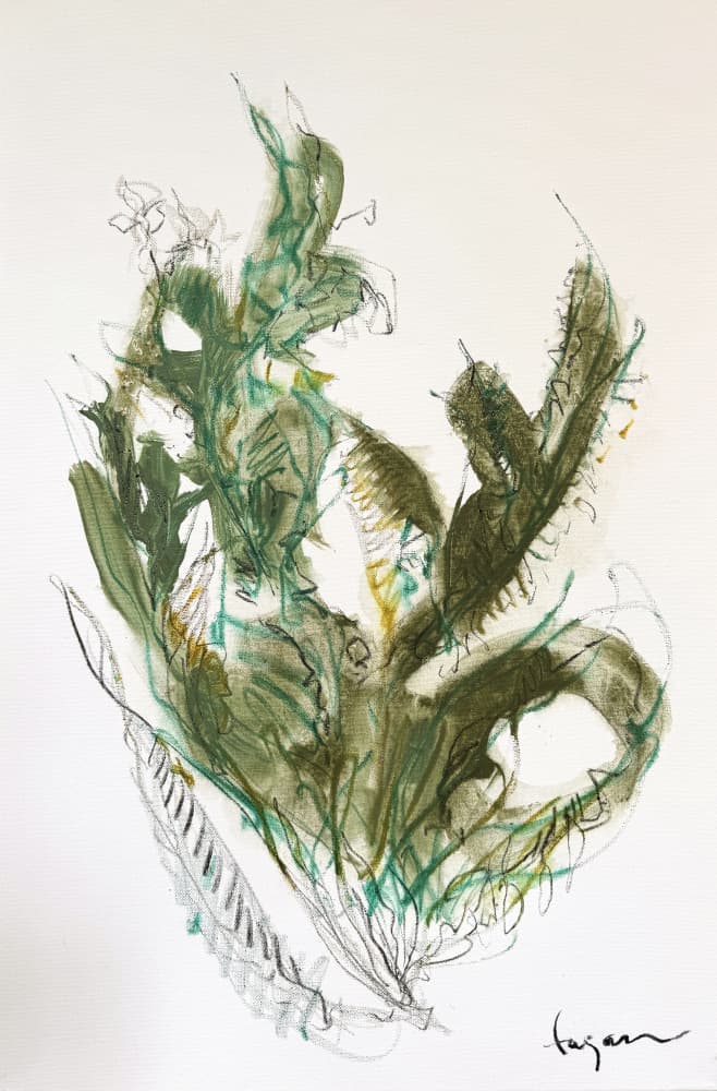 Abstract Green Botanical by Dorothy Fagan — canvas wall art