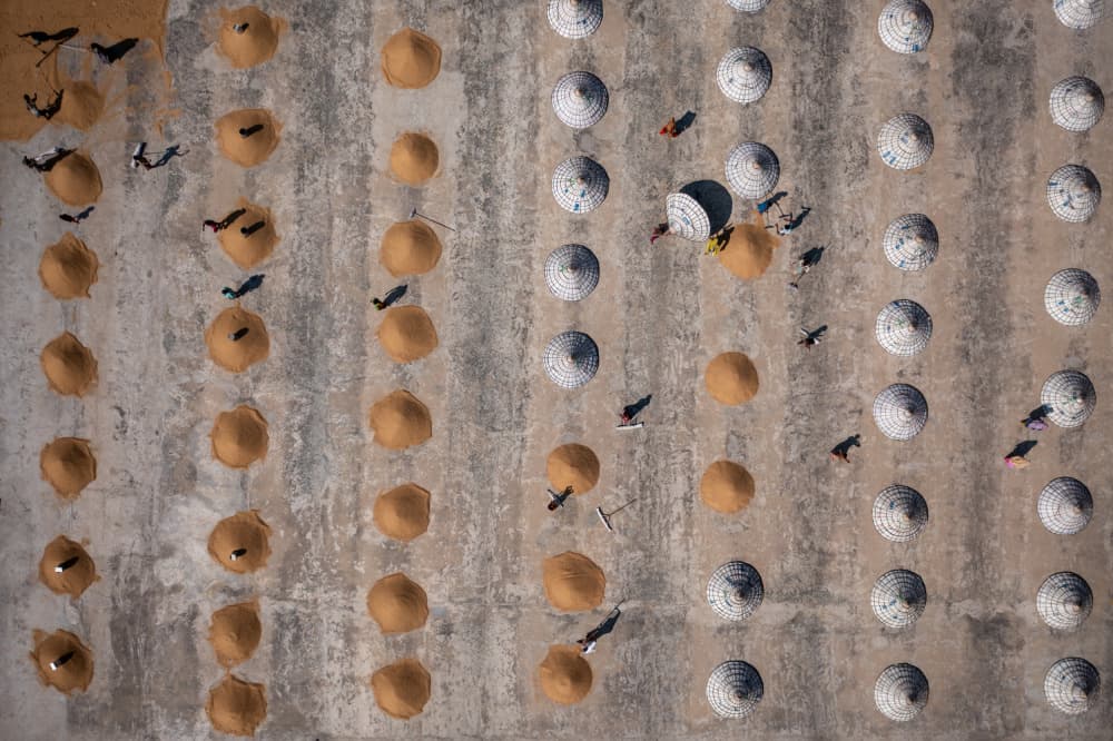 Aerial Paddy Drying by Azim Khan Ronnie — canvas wall art