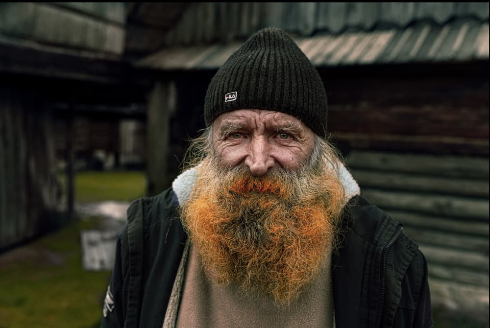 Weathered Face Orange Beard by Waldemar Szmidt — canvas wall art