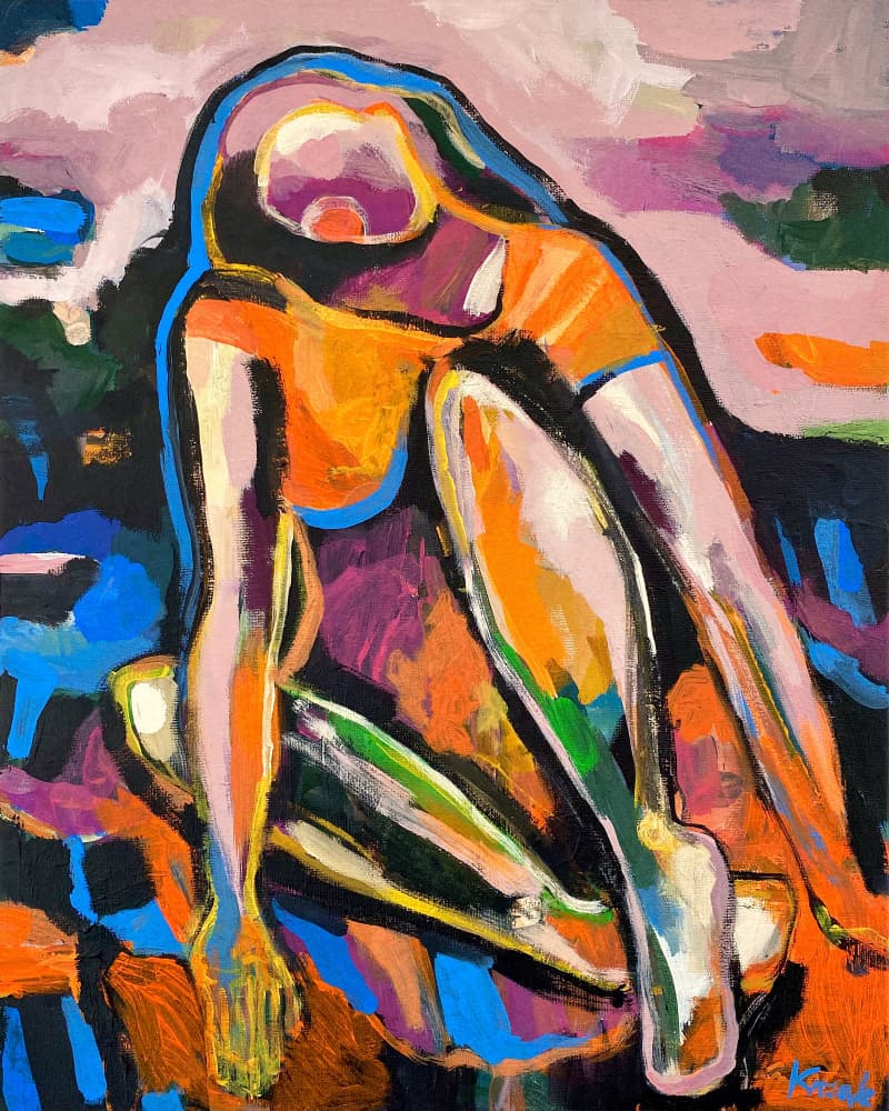 Colorful Abstract Woman by Magdalena Krzak — canvas wall art