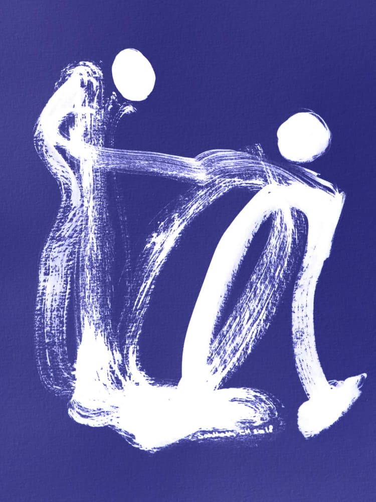 Abstract Couple Embrace by Santhosh ch — canvas wall art