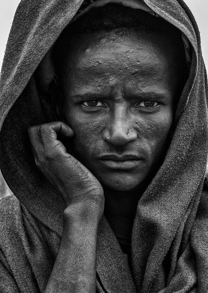 Intense Gaze Portrait by Joxe Inazio Kuesta Garmendia — canvas wall art