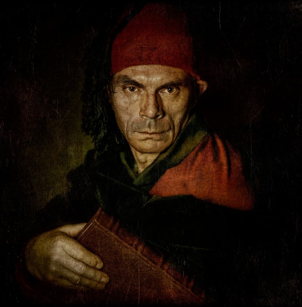 Pensive Man Red Cap by Svetlana Melik-Nubarova — canvas wall art
