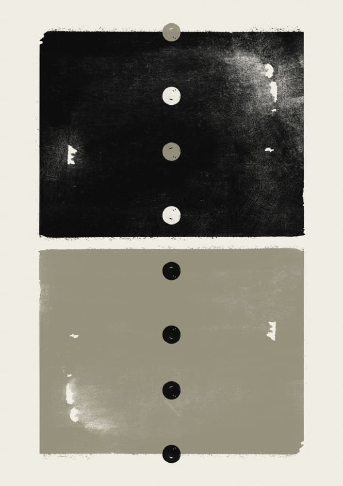 Geometric Black Grey Circles by Ema Paraschiv — canvas wall art