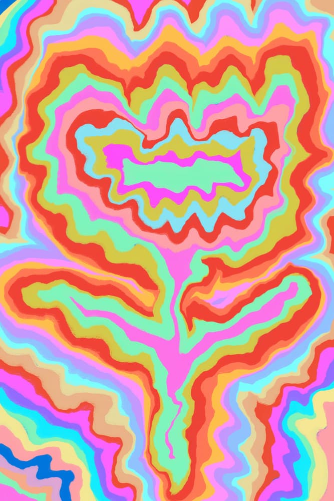 Psychedelic Flower Swirls by Treechild — canvas wall art