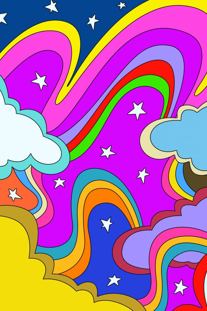 Psychedelic Rainbow Sky by jay stanley — canvas wall art