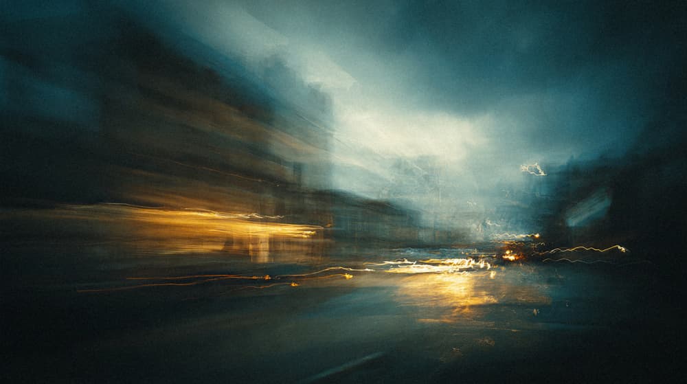 Blurred City Lights by Erkan Camlilar — canvas wall art