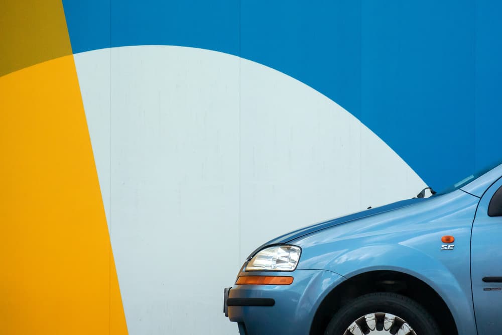 Blue Car Geometry by Lus Joosten — canvas wall art