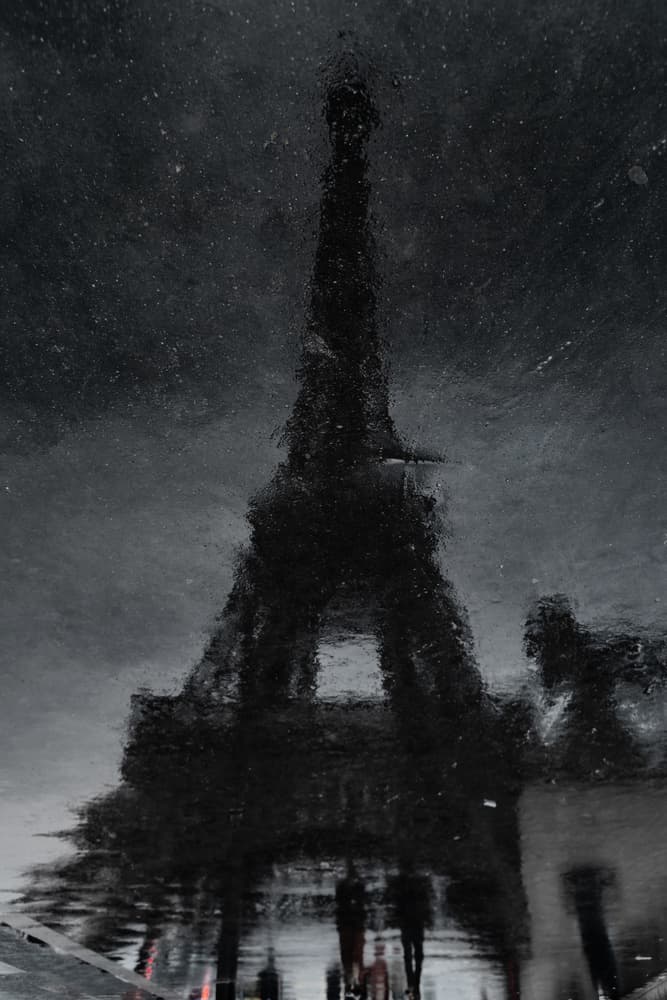Eiffel Tower Rain Reflection by Roland Weber — canvas wall art