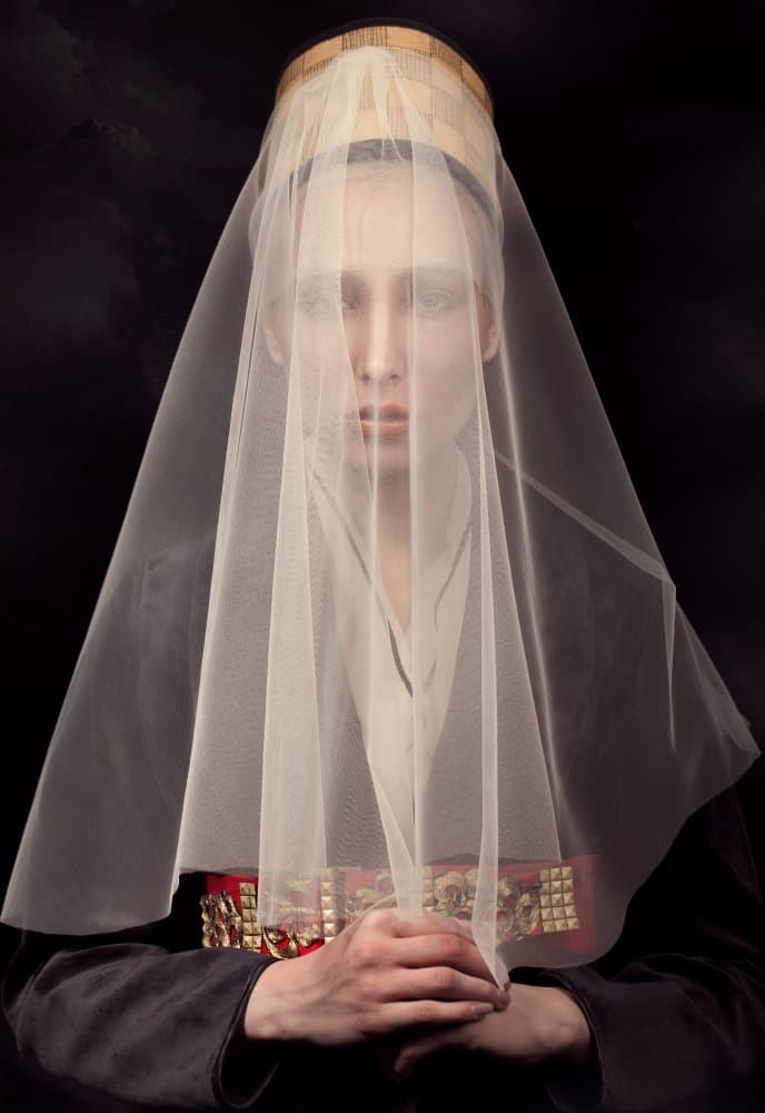Elegant Veiled Portrait by Peyman Naderi — canvas wall art