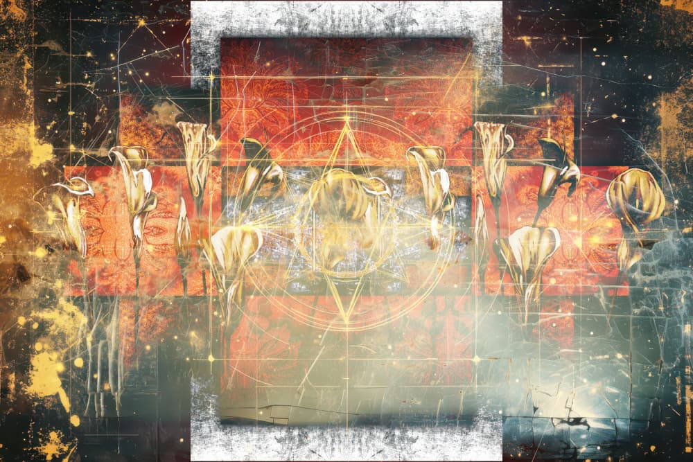 Golden Mystical Lilies by Rafal Kulik — canvas wall art