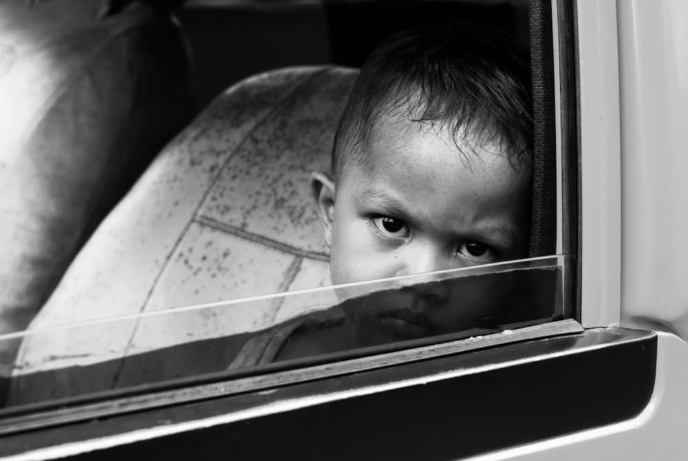 Intense Child Car Gaze by Streiff Marcel — canvas wall art