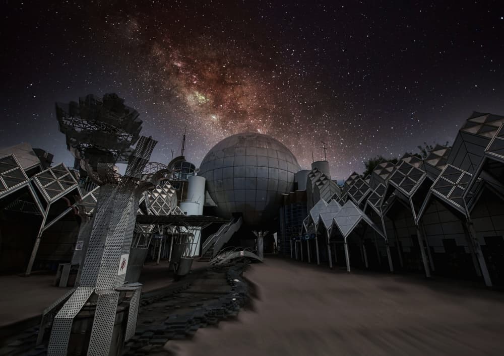 Futuristic Galaxy Architecture by 大山 儀高 — canvas wall art