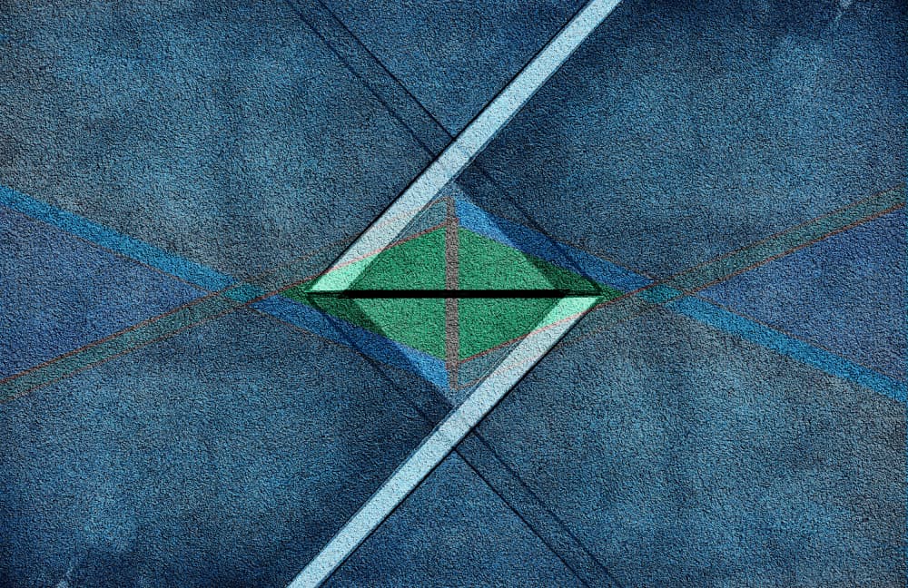 Abstract Geometric Blue Diamond by Jois Domont ( J.L.G.) — canvas wall art