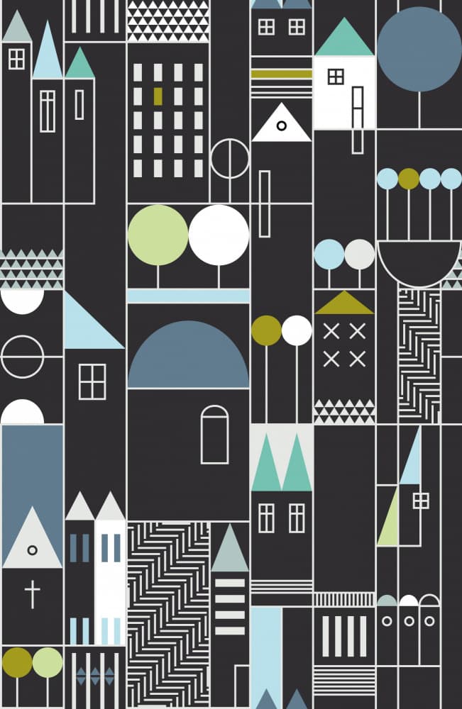 Geometric Cityscape by Annick — canvas wall art