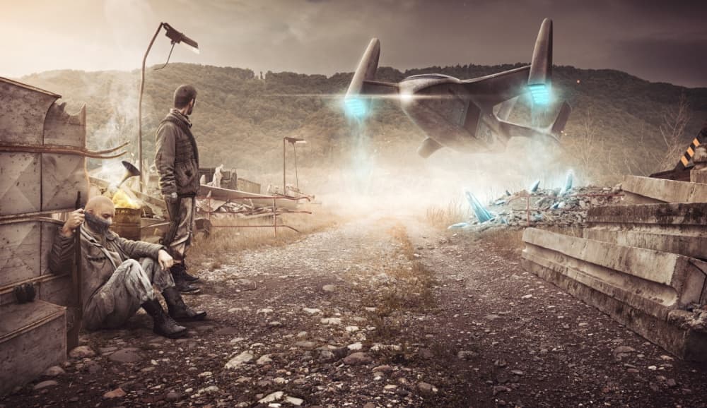Futuristic Wasteland Discovery by Peter Cakovsky — canvas wall art