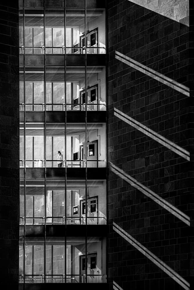 City Shadows Solitude by Louie Luo — canvas wall art