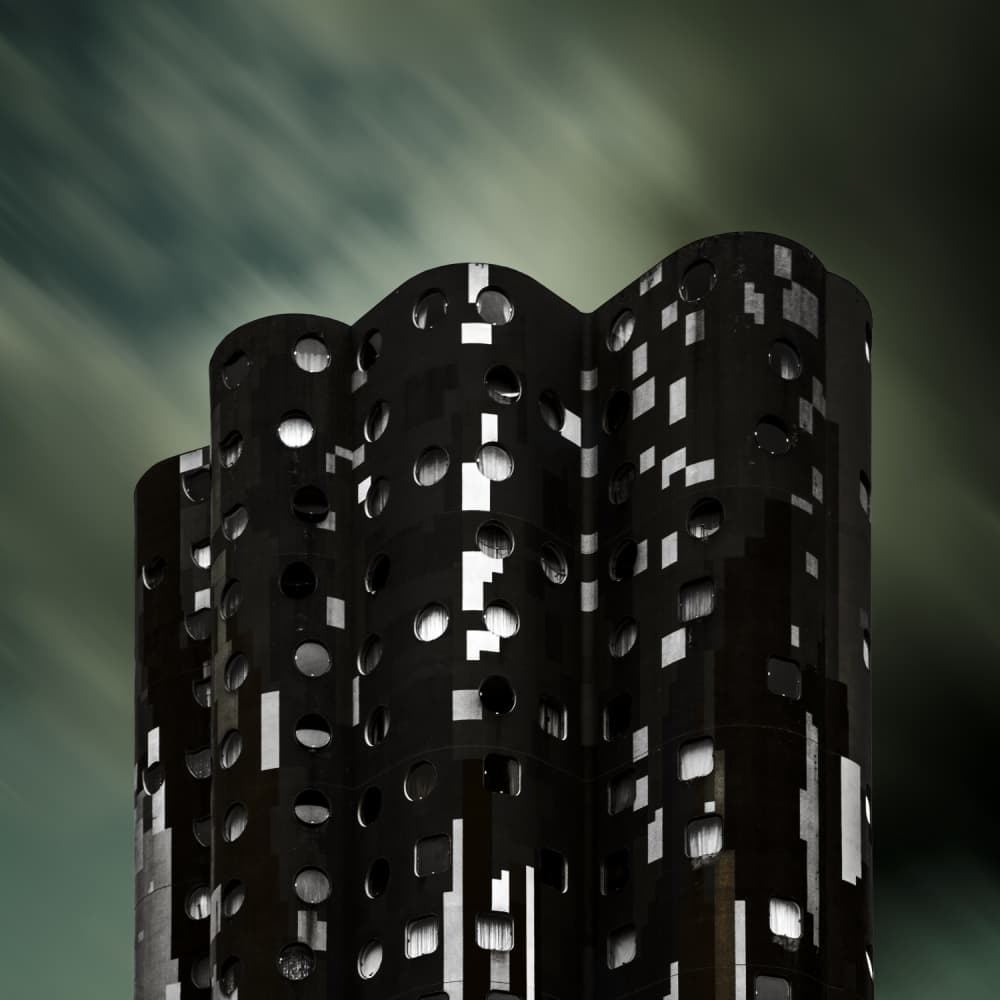 Dark Wavy Skyscraper by Gilbert Claes — canvas wall art
