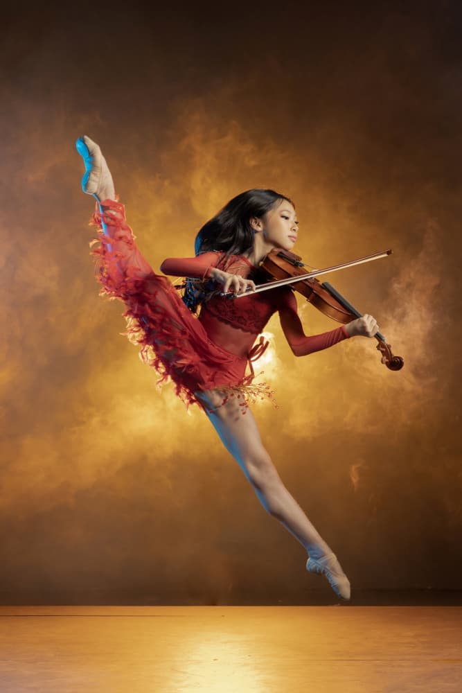 Dancing Violinist In Motion by Sita Gramich — canvas wall art