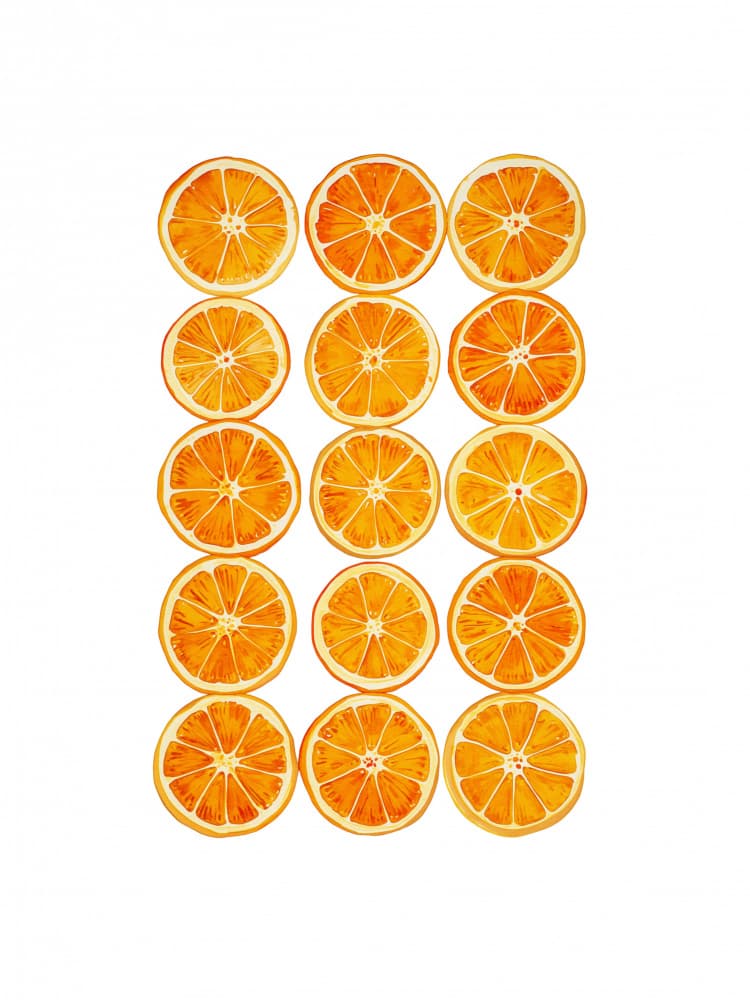 Vibrant Orange Slices by Ohkimiko — canvas wall art