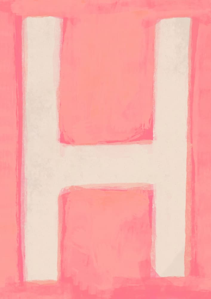 H(pink) by Treechild — canvas wall art