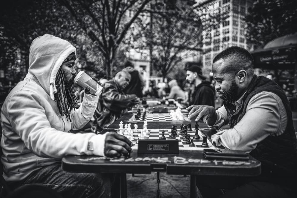 Urban Chess Game by Marco Tagliarino — canvas wall art