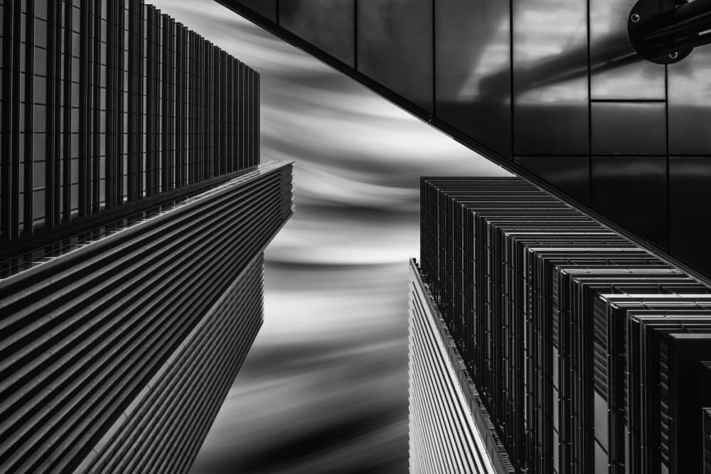 Geometric City Sky by Tomoshi Hara — canvas wall art
