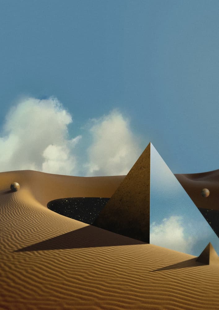 Surreal Desert Pyramid by Fran Rodríguez — canvas wall art
