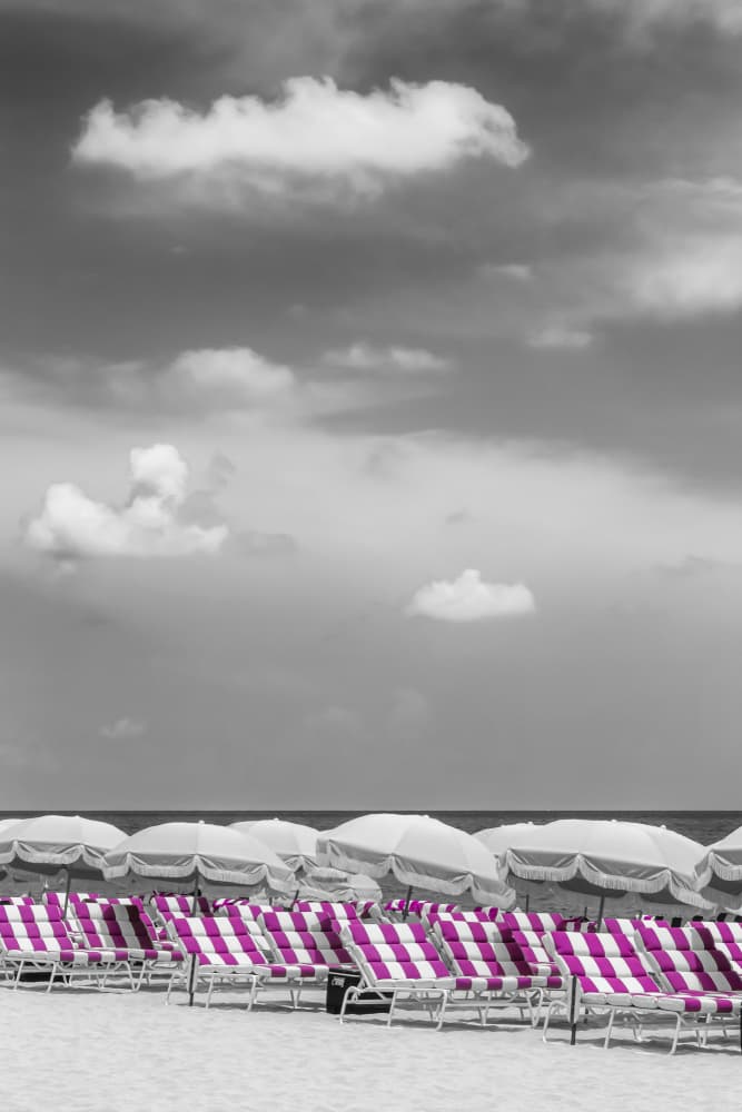 Purple Beach Chairs by Melanie Viola — canvas wall art