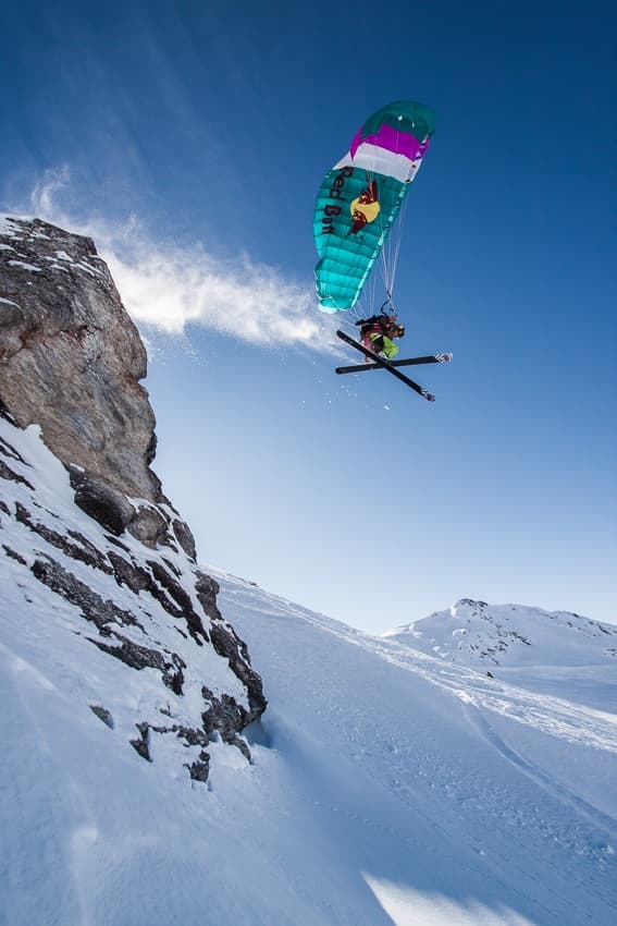 Winter Speedflying Action by Tristan Shu — canvas wall art