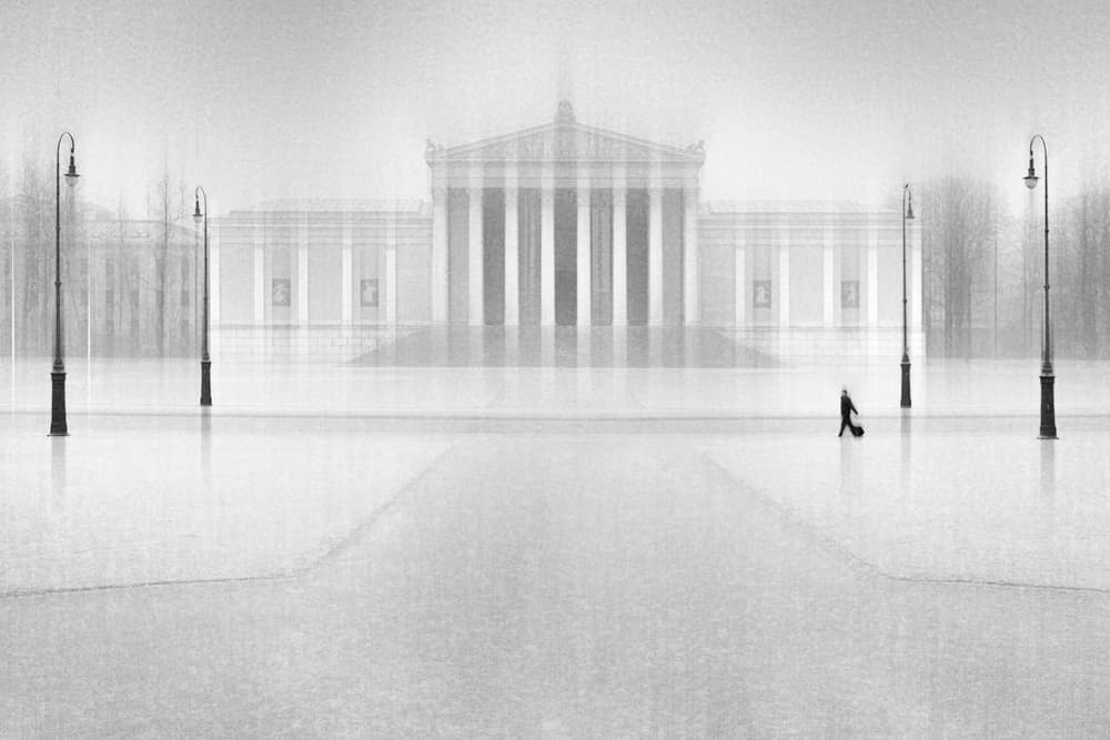 Misty Urban Solitude by Roswitha Schleicher-Schwarz — canvas wall art