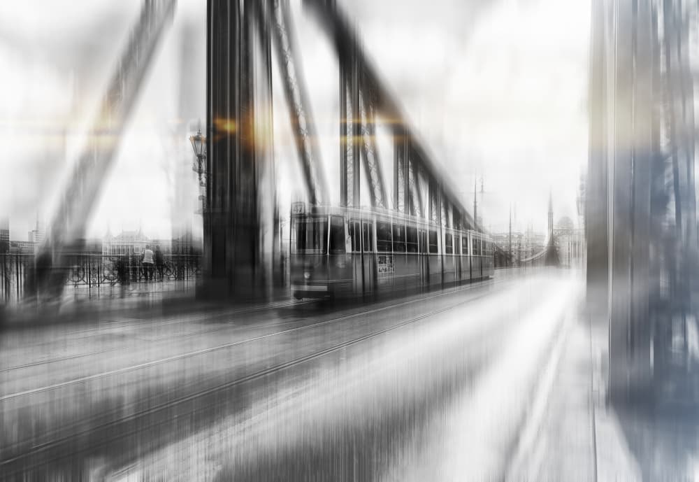 Speeding City Tram by Jurij Bizjak — canvas wall art