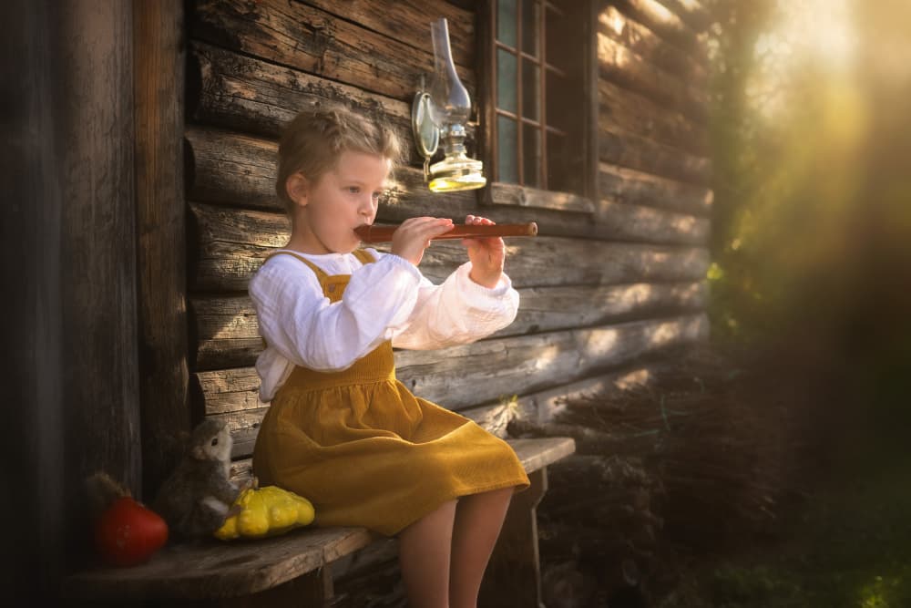 Golden Hour Flute Song by Joško Šimic — canvas wall art