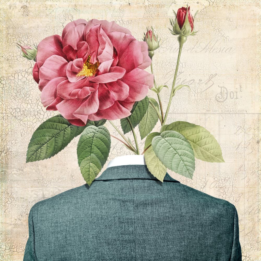 Rose Head Gentleman by Marja van den Hurk — canvas wall art