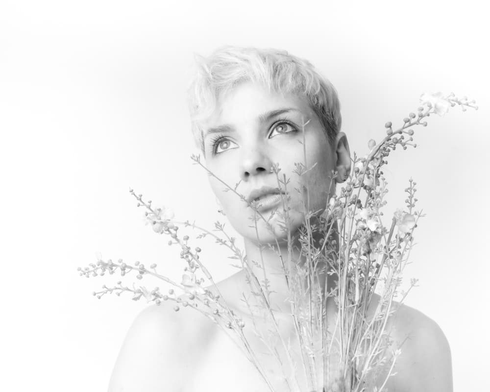 Ethereal Blonde With Flowers by Christian Kurz — canvas wall art