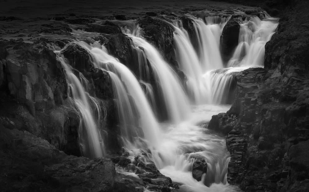 Serene Waterfall Cascade by Kenneth-Wei Zeng — canvas wall art